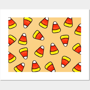 Candy Corn Pack and Pattern (Light Orange) Posters and Art